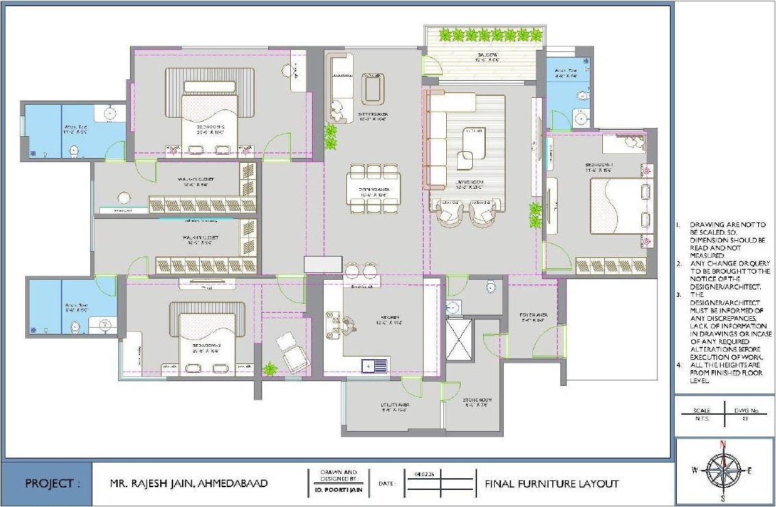 Eklavya — 3BHK Residence floor plan